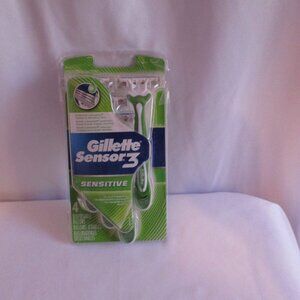 Lot of (4) Gillette Sensor3 Sensitive 4 Total Disposable Razors